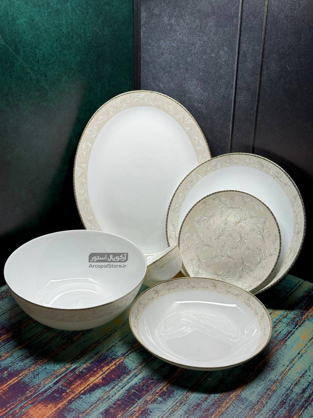 سرویس غذاخوری 6 نفره آرکوپال | طرح نهال کرم